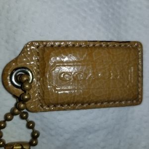 2 INCH COACH TAN LIQUID LEATHER HANGTAG